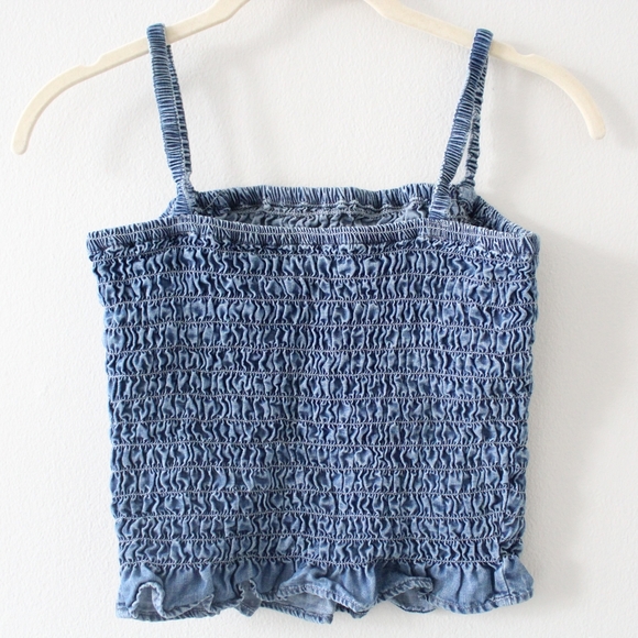 Tommy Hilfiger Ruched Denim Crop Top - Picture 6 of 6